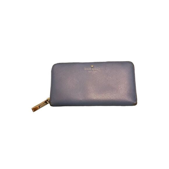 Kate Spade Zip Around Wallet - Blue Leather - Picture 1 of 6
